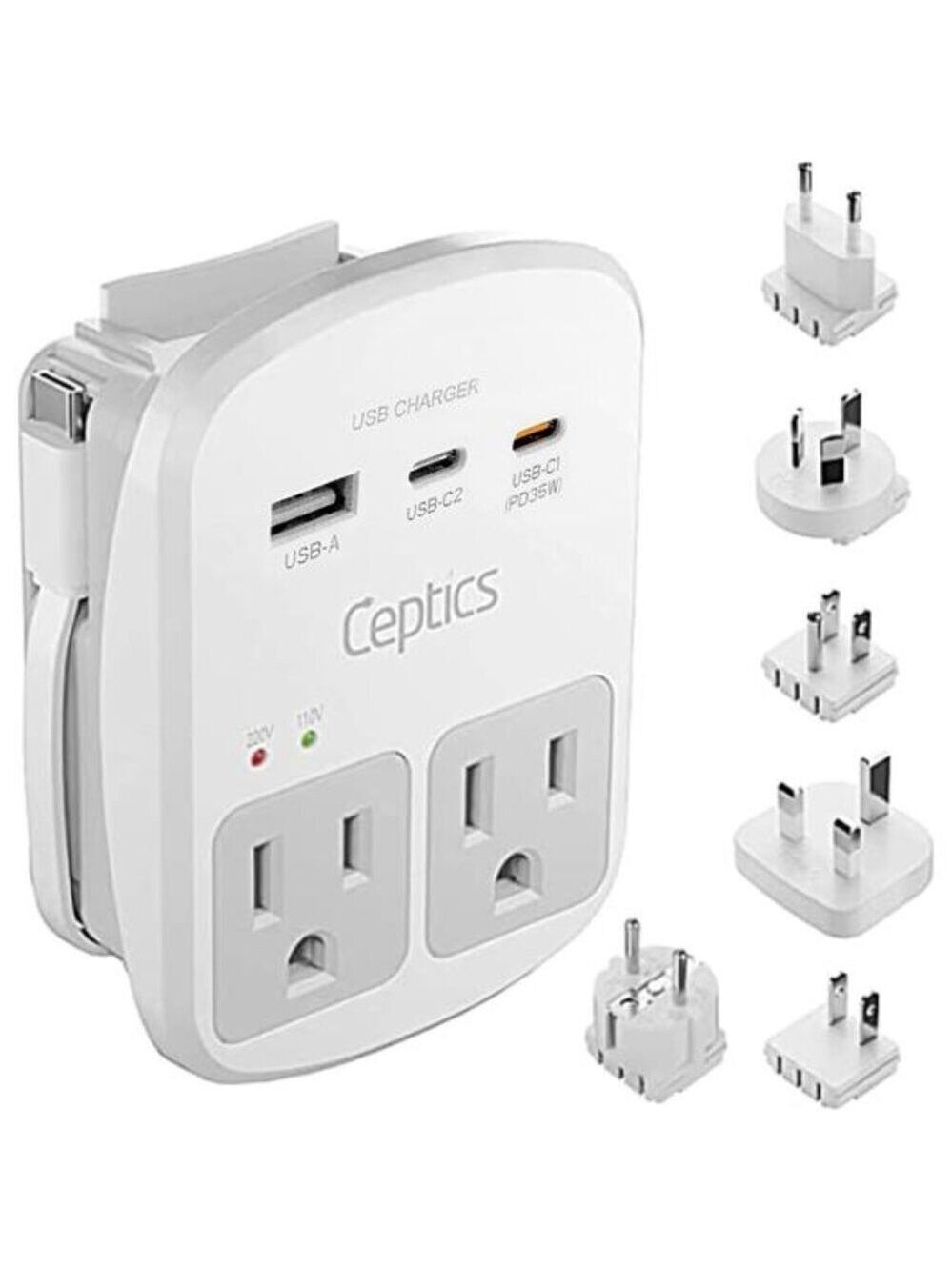 Universal Travel Adapter Kit USB USB C Outlet Plug for Europe UK Asia Phone